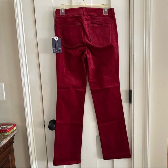 NYDJ Red Velvet Marilyn Straight Leg Velveteen Boysenberry Reactive Lift Tuck 2 - Picture 13 of 15